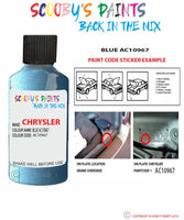 paint code location sticker for Chrysler Vision Blue Code: Ac10967 Car Touch Up Paint