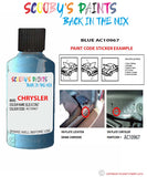 paint code location sticker for Chrysler Vision Blue Code: Ac10967 Car Touch Up Paint