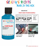 paint code location sticker for Chrysler Plymouth Blue Code: B3 Car Touch Up Paint