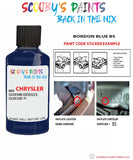 paint code location sticker for Chrysler Vision Bordon Blue Code: Bs Car Touch Up Paint