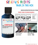 paint code location sticker for Chrysler Vision Bridgewater Blue Code: Pbw Car Touch Up Paint