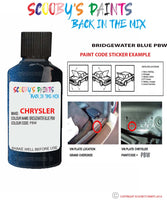 paint code location sticker for Chrysler Intrepid Bridgewater Blue Code: Pbw Car Touch Up Paint