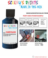 paint code location sticker for Chrysler Pt Cruiser Bridgewater Blue Code: Pbw Car Touch Up Paint