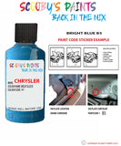 paint code location sticker for Chrysler Neon Electric Blue Code: B5 Car Touch Up Paint
