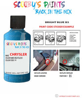 paint code location sticker for Chrysler Pt Cruiser Electric Blue Code: B5 Car Touch Up Paint