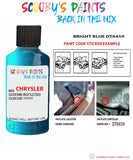 paint code location sticker for Chrysler Plymouth Bright Blue Code: Dt8459 Car Touch Up Paint