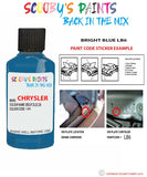 paint code location sticker for Chrysler Caravan Bright Blue Code: Lb6 Car Touch Up Paint