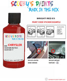 paint code location sticker for Chrysler Plymouth Bright Red Code: E5 Car Touch Up Paint