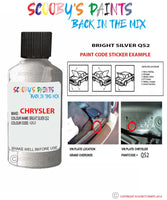 paint code location sticker for Chrysler Caliber Bright Silver Code: Qs2 Car Touch Up Paint