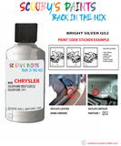 paint code location sticker for Chrysler Sebring Convertible Bright Silver Code: Qs2 Car Touch Up Paint