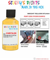 paint code location sticker for Chrysler Plymouth Bright Yellow Code: Dt2469 Car Touch Up Paint