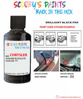 paint code location sticker for Chrysler Sebring Convertible Brilliant Black Code: Pxr Car Touch Up Paint