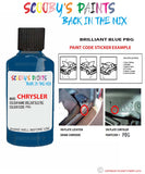paint code location sticker for Chrysler Avenger Clearwater Blue Code: Pbg Car Touch Up Paint