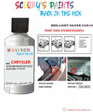 paint code location sticker for Chrysler Sebring Brilliant Silver Code: Cua10033 Car Touch Up Paint