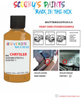 paint code location sticker for Chrysler Plymouth Butterscotch Code: L5 Car Touch Up Paint