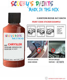 paint code location sticker for Chrysler Vision Canyon Rose Code: Ac10878 Car Touch Up Paint