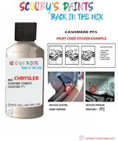 paint code location sticker for Chrysler Sebring Cashmere Code: Pfs Car Touch Up Paint