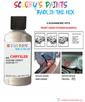 paint code location sticker for Chrysler Voyager Cashmere Code: Pfs Car Touch Up Paint