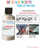 paint code location sticker for Chrysler 300 Series Champagne Code: Pte Car Touch Up Paint