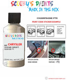 paint code location sticker for Chrysler Caravan Champagne Code: Pte Car Touch Up Paint