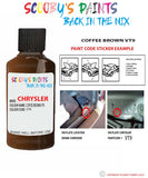paint code location sticker for Chrysler Plymouth Coffee Brown Code: Vt9 Car Touch Up Paint