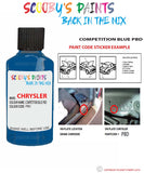 paint code location sticker for Chrysler Sebring Convertible Marathon Blue Code: Pbd Car Touch Up Paint