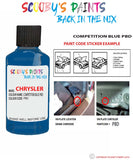 paint code location sticker for Chrysler Sebring Marathon Blue Code: Pbd Car Touch Up Paint