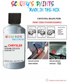 paint code location sticker for Chrysler Caravan Crystal Blue Code: Pdb Car Touch Up Paint