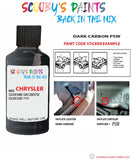 paint code location sticker for Chrysler Caravan Dark Carbon Code: Psw Car Touch Up Paint