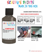 paint code location sticker for Chrysler Plymouth Dark Driftwood Code: Lf8 Car Touch Up Paint