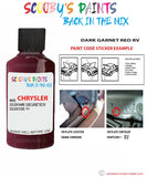 paint code location sticker for Chrysler Caravan Dark Garnet Red Code: Rv Car Touch Up Paint