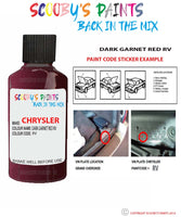 paint code location sticker for Chrysler Pt Cruiser Dark Garnet Red Code: Rv Car Touch Up Paint