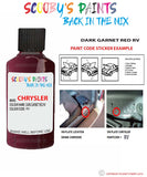 paint code location sticker for Chrysler 300 Series Dark Garnet Red Code: Rv Car Touch Up Paint