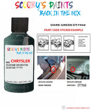 paint code location sticker for Chrysler Caravan Dark Green Code: Dt7968 Car Touch Up Paint