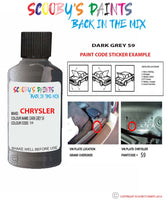 paint code location sticker for Chrysler Caravan Dark Grey Code: S9 Car Touch Up Paint