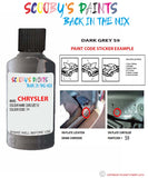 paint code location sticker for Chrysler Voyager Dark Grey Code: S9 Car Touch Up Paint