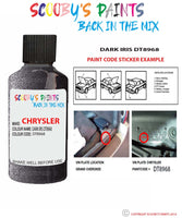 paint code location sticker for Chrysler Voyager Dark Iris Code: Dt8968 Car Touch Up Paint