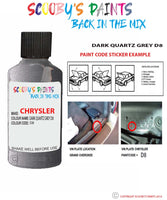 paint code location sticker for Chrysler Caravan Dark Quartz Grey Code: D8 Car Touch Up Paint