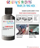 paint code location sticker for Chrysler Intrepid Dark Slate Grey Code: 7759 Car Touch Up Paint