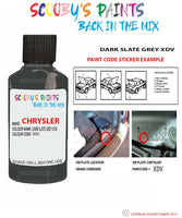 paint code location sticker for Chrysler Sebring Convertible Dark Slate Grey Code: Xdv Car Touch Up Paint