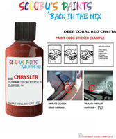 paint code location sticker for Chrysler 300 Series Deep Coral Red Crystal Code: Pvj Car Touch Up Paint