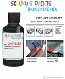 paint code location sticker for Chrysler Sebring Deep Jade Green Code: Zp7 Car Touch Up Paint