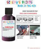 paint code location sticker for Chrysler Pt Cruiser Deep Magenta Code: Php Car Touch Up Paint