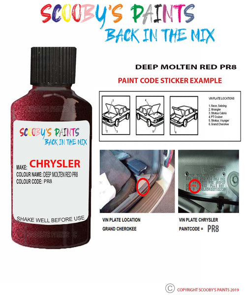 Paint For Chrysler Voyager Deep Molten Red Code: Pr8 Car Touch Up Pain ...