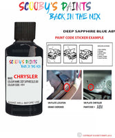 paint code location sticker for Chrysler Caravan Deep Sapphire Blue Code: Abv Car Touch Up Paint