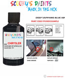paint code location sticker for Chrysler Pt Cruiser Deep Sapphire Blue Code: Abv Car Touch Up Paint
