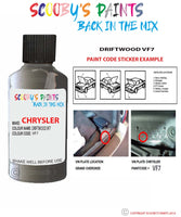 paint code location sticker for Chrysler Voyager Driftwood Code: Vf7 Car Touch Up Paint