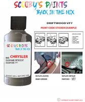 paint code location sticker for Chrysler Caravan Driftwood Code: Vf7 Car Touch Up Paint