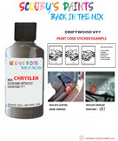 paint code location sticker for Chrysler Caravan Driftwood Code: Vf7 Car Touch Up Paint