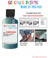 paint code location sticker for Chrysler Caravan Island Teal Code: Ppj Car Touch Up Paint